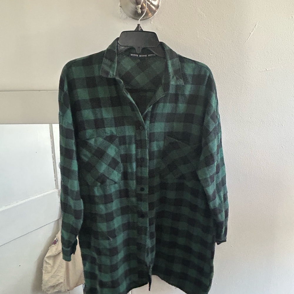 HYFVE Dark Green Checkered Top